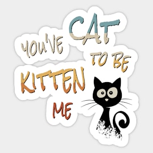 You’ve Cat To Be Kitten Me! Cool Black Sarcastic Cat Sticker